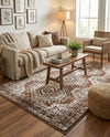 Savannah Elegance Collection Area Rug -  Tybee (Brown) Rectangle Brown  lifestyle 13