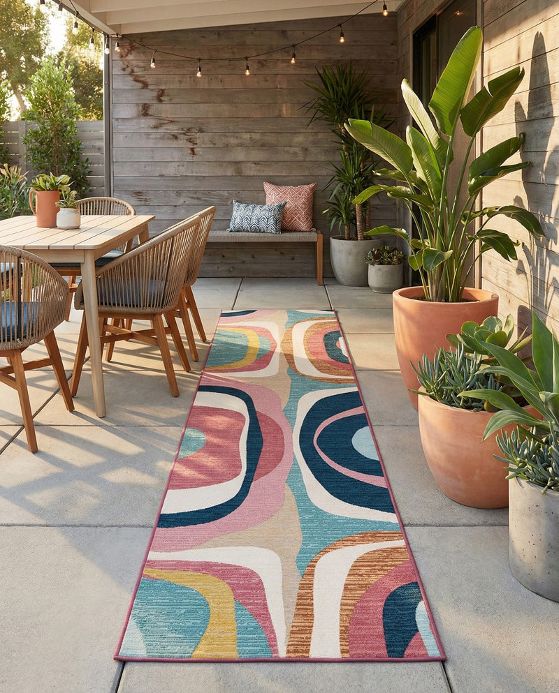 Urban Terrace Collection Area Rug - Venice Runner Multi  lifestyle 52