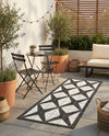 Urban Terrace Collection Area Rug -  Hudson Runner Black and White  lifestyle 23