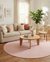 Seaside Serenity Collection Area Rug - Veranda (Whisper Pink) Round Whisper Pink  lifestyle 48