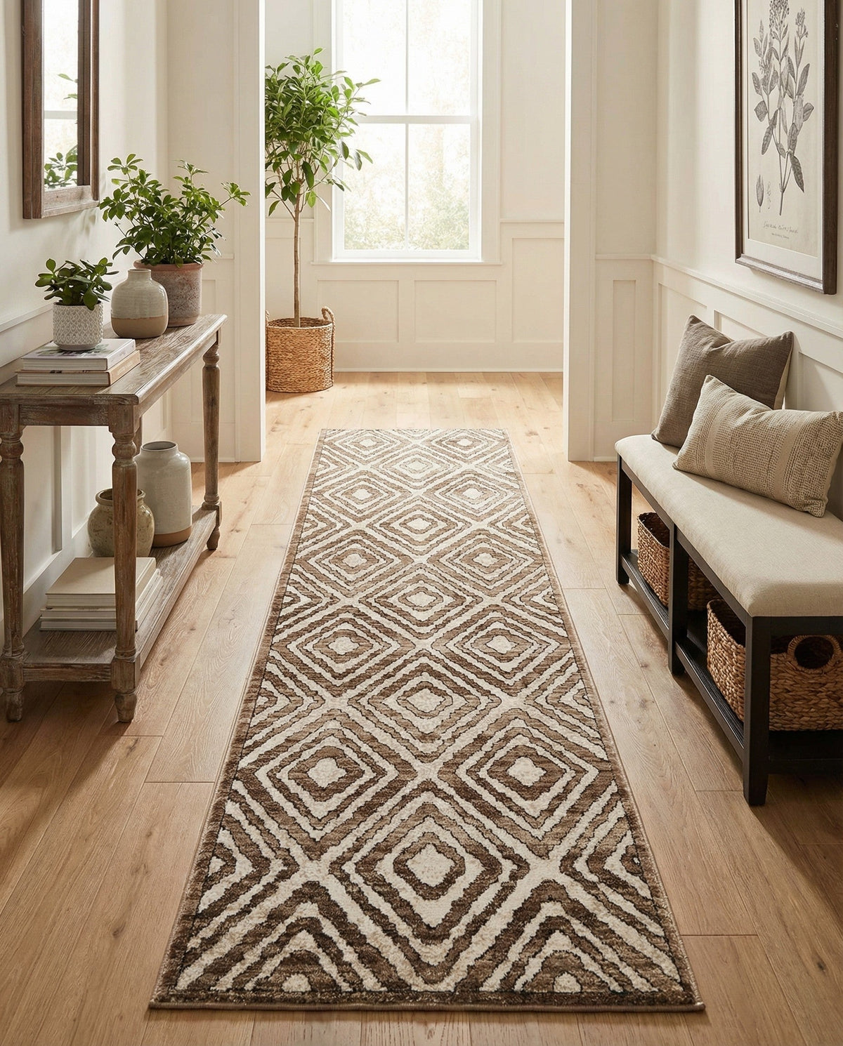 Sanctuary Retreat Collection Area Rug -  Oasis Runner Chocolate Brown  lifestyle 75