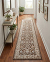 Savannah Elegance Collection Area Rug - Augusta (Brown) Runner Brown  lifestyle 62