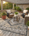 Patio Heritage Collection Area Rug -  Augusta (Charcoal) Rectangle Charcoal  lifestyle 7