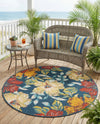 Seaside Haven Rugs Collection Area Rug -  Nautical Round Multi  lifestyle 72