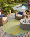 Urban Oasis Rugs Collection Area Rug -  Terrace (Yellow and Aqua) Round Yellow and Aqua  lifestyle 18
