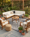 Tribal Terrace Treasures Collection Area Rug -  Incan Isle (Charcoal Gray) Square Charcoal Gray  lifestyle 31