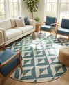 Urban Oasis Rugs Collection Area Rug -  Highrise (Teal) Oval Teal  lifestyle 49