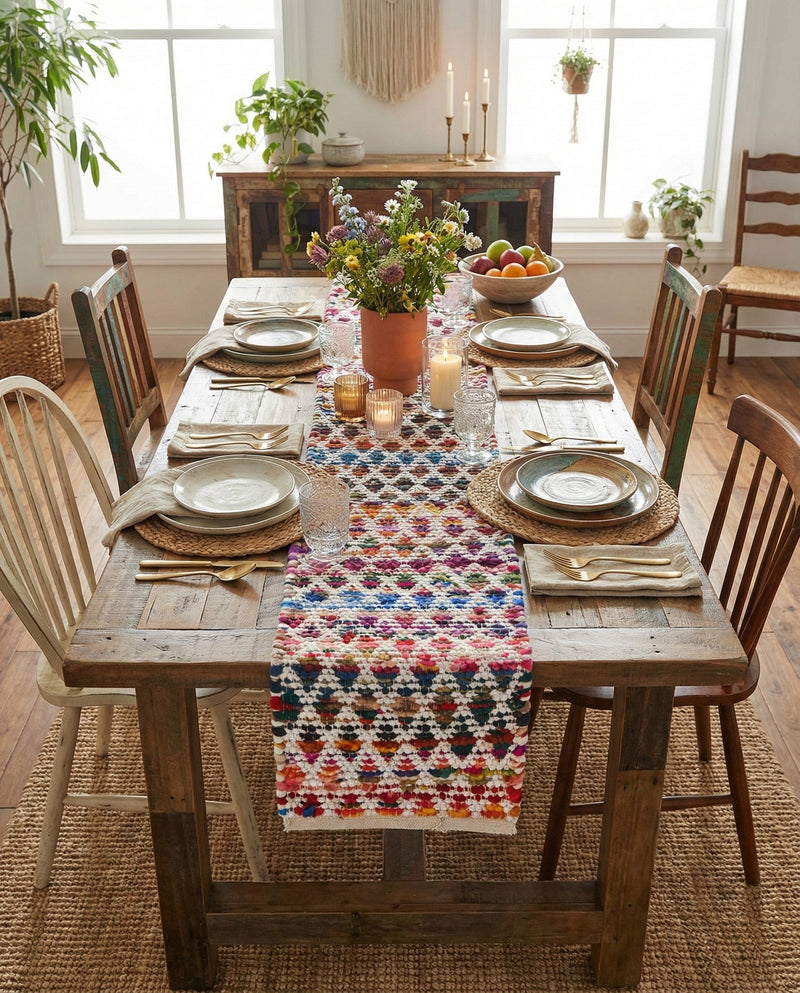 Woven Udaipur Collection Area Rug - Howrah Table Runner Multi  lifestyle 35