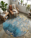 Urban Terrace Collection Area Rug -  Lanai Round Gradient Blue  lifestyle 68