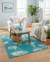 Seaside Haven Rugs Collection Area Rug -  Beachcomber Rectangle Teal  lifestyle 4
