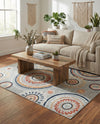 Seaside Blooms Collection Area Rug -  Eden Rectangle Gray  lifestyle 58