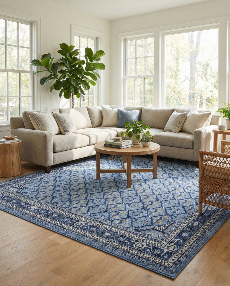 Horizon Collection Area Rug -  Aurora Rectangle Blue  lifestyle 13