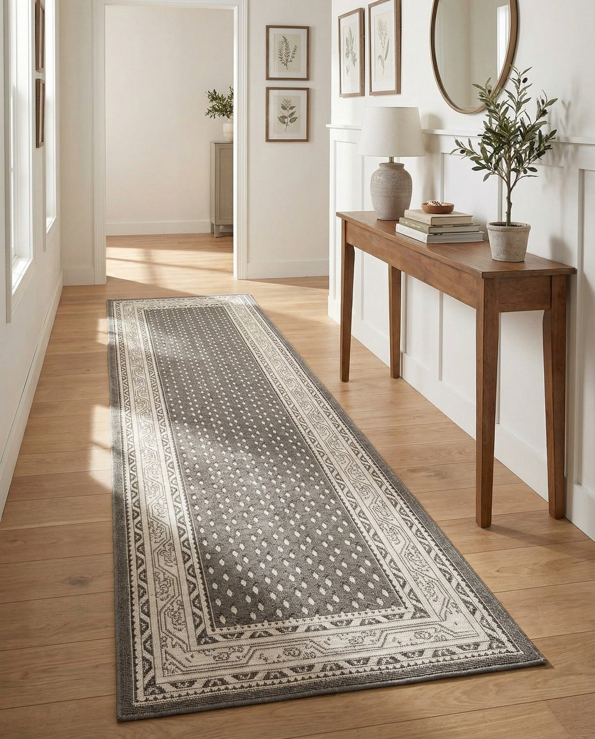 Soho Elegance Collection Area Rug -  Mercer (Gray) Runner Gray  lifestyle 82