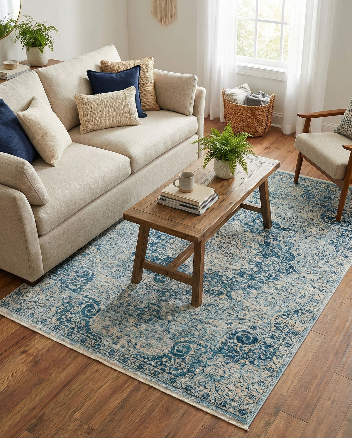 Coastal Haven Collection Area Rug - Seabreeze (Navy Blue) Rectangle Navy Blue  lifestyle 6