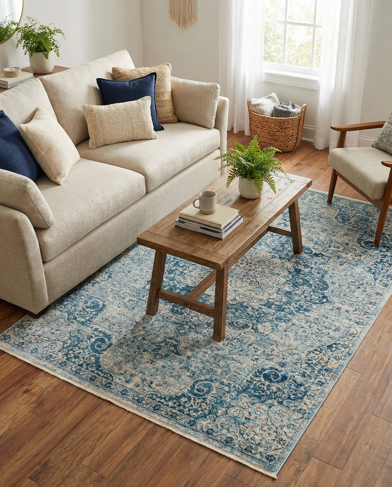 Coastal Haven Collection Area Rug - Seabreeze (Navy Blue) Rectangle Navy Blue  lifestyle 6