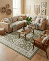 Tribal Terrace Treasures Collection Area Rug -  Incan Isle (Green) Rectangle Green  lifestyle 14