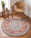 Mykonos Manor Collection Area Rug -  Tinos (Salmon Pink) Round Salmon Pink  lifestyle 78