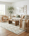 Sonoran Collection Area Rug - BellRock Rectangle Aquamarine and White  lifestyle 32