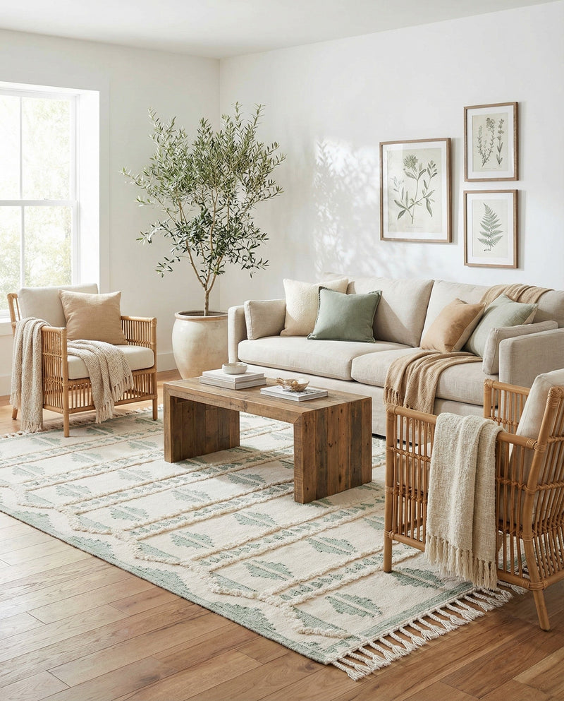 Sonoran Collection Area Rug - BellRock Rectangle Aquamarine and White  lifestyle 32