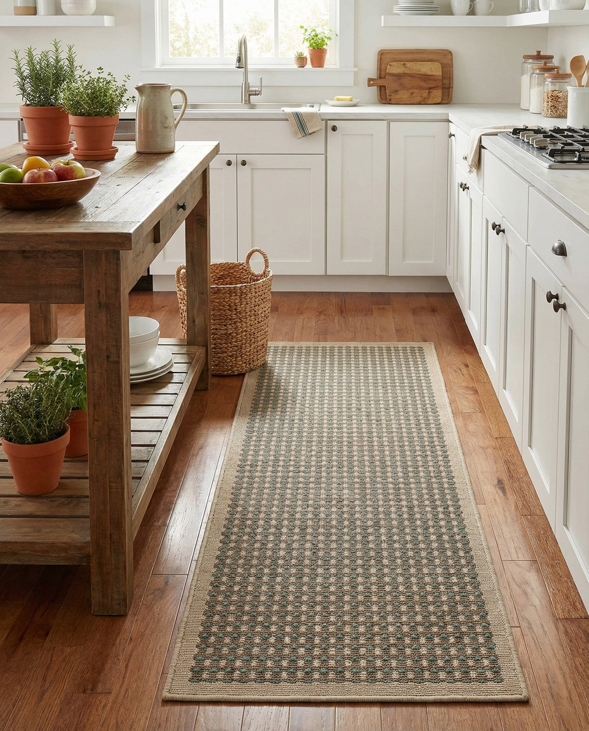 Terrace Fringe Collection Area Rug - Patio Runner Brown  lifestyle 88