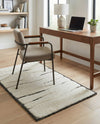 Monochrome Collection Area Rug - Slate Rectangle Ivory White  lifestyle 4