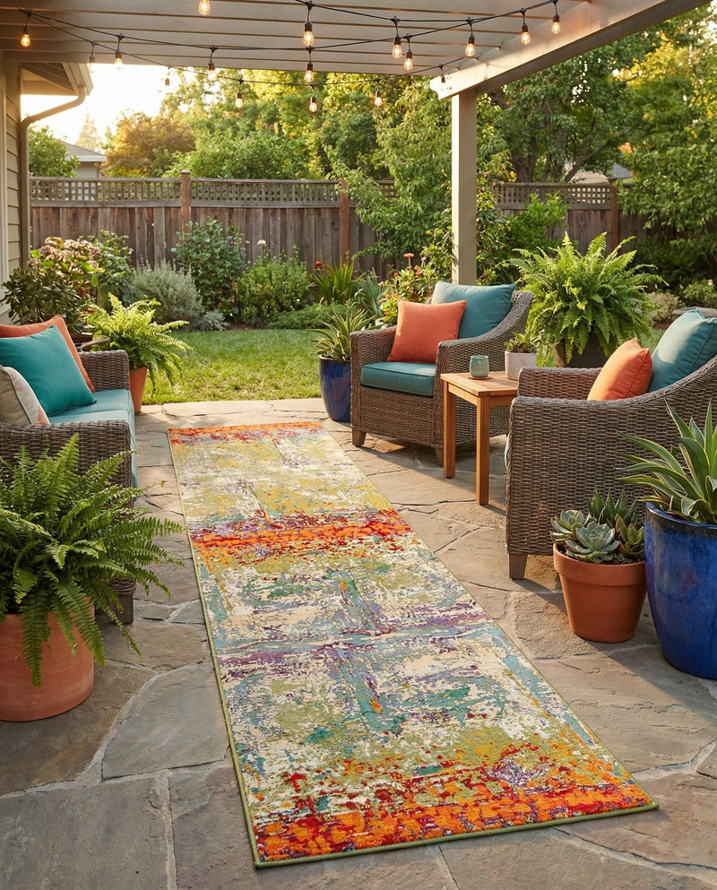 Urban Terrace Collection Area Rug -  Terrace Runner Multi  lifestyle 38