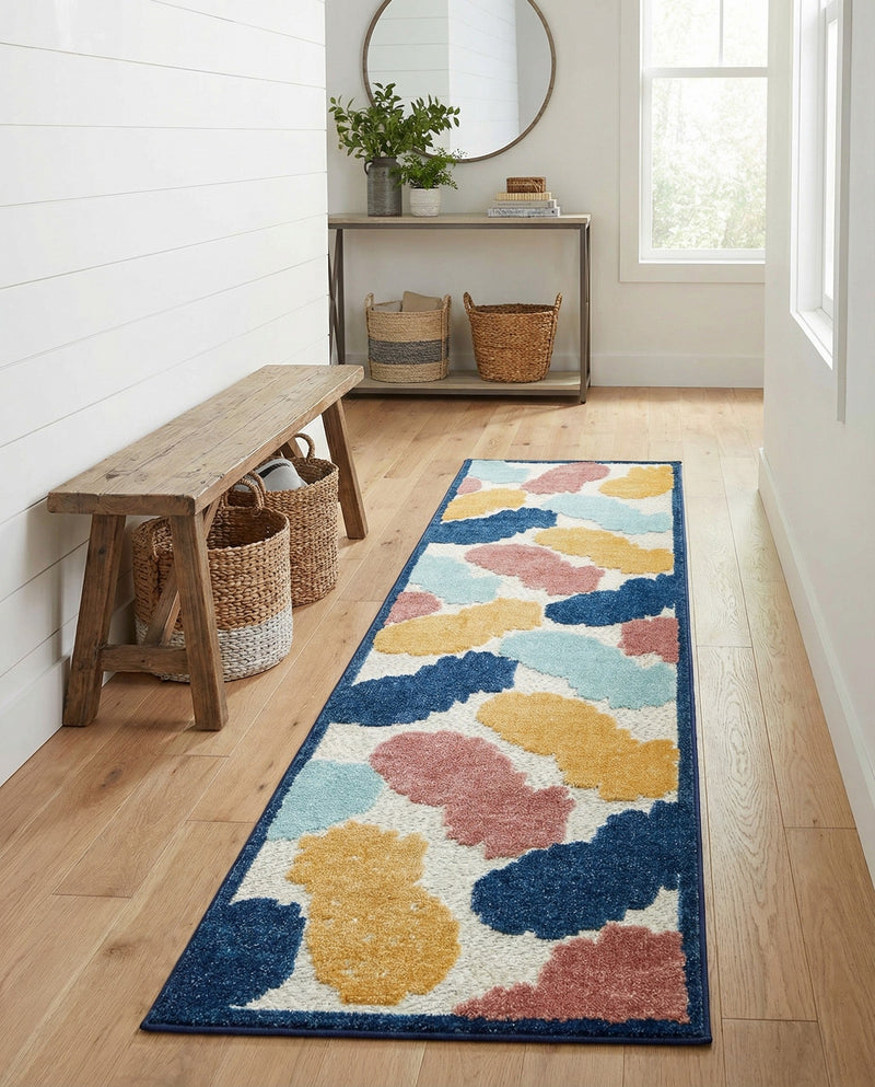Caribbean Terrace Collection Area Rug -  Nevis Runner White  lifestyle 53