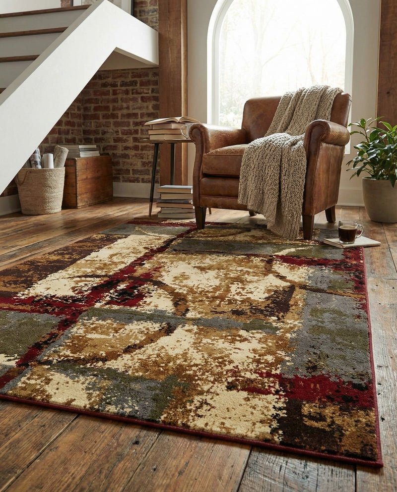 Bistro Lounge Collection Area Rug -  FlatWhite Rectangle Multi  lifestyle 4