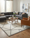Monochrome Collection Area Rug -  Onyx Rectangle Ivory White  lifestyle 24