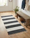 Tassel Trail Collection Area Rug - Pathway (Navy Blue) Runner Navy Blue  lifestyle 83