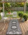 Patio Heritage Collection Area Rug -  Lafayette (Black and White) Runner Black and White  lifestyle 50