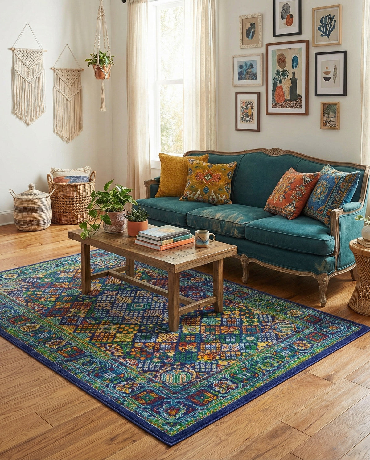 Caribbean Cove Collection Area Rug -  Mustique Rectangle Navy Blue  lifestyle 39