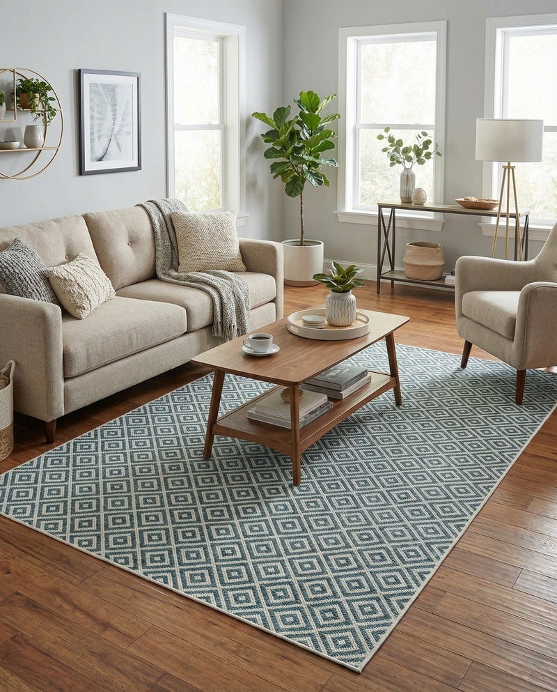 Urban Oasis Rugs Collection Area Rug -  Rooftop (Teal) Rectangle Teal  lifestyle 25