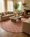 Savannah Pergola Collection Area Rug - Arbor (Rust Red) Round Rust Red  lifestyle 51