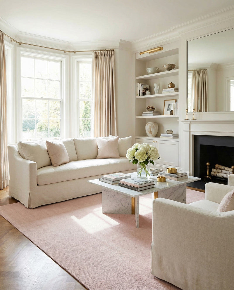 Berkshire Estate Collection Area Rug - Windsor (English Rose) Square English Rose  lifestyle 72