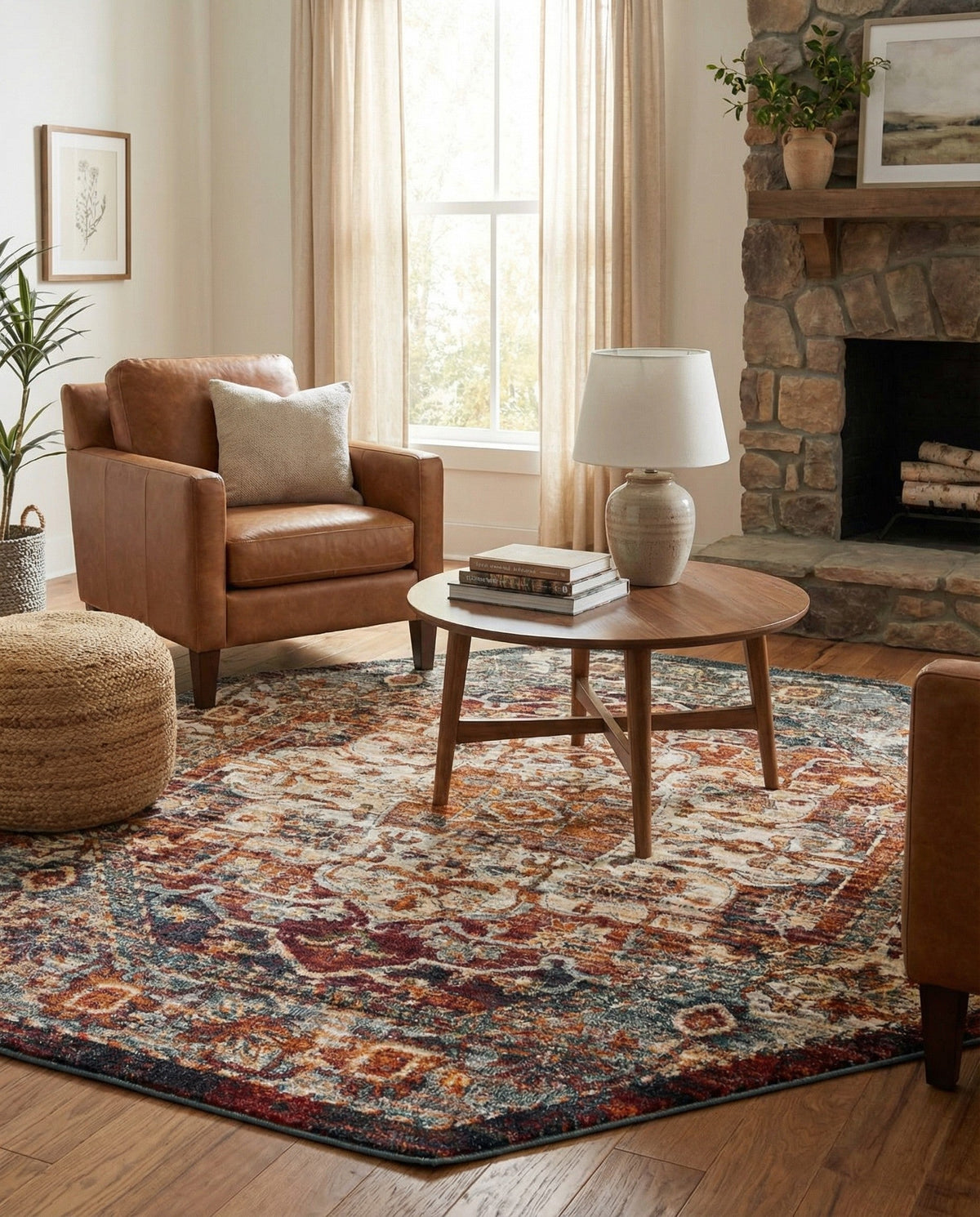 Savannah Soiree Collection Area Rug -  Everglade (Multi) Octagon Multi  lifestyle 73