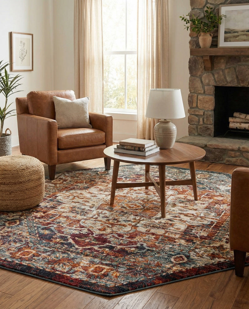 Savannah Soiree Collection Area Rug -  Everglade (Multi) Octagon Multi  lifestyle 73