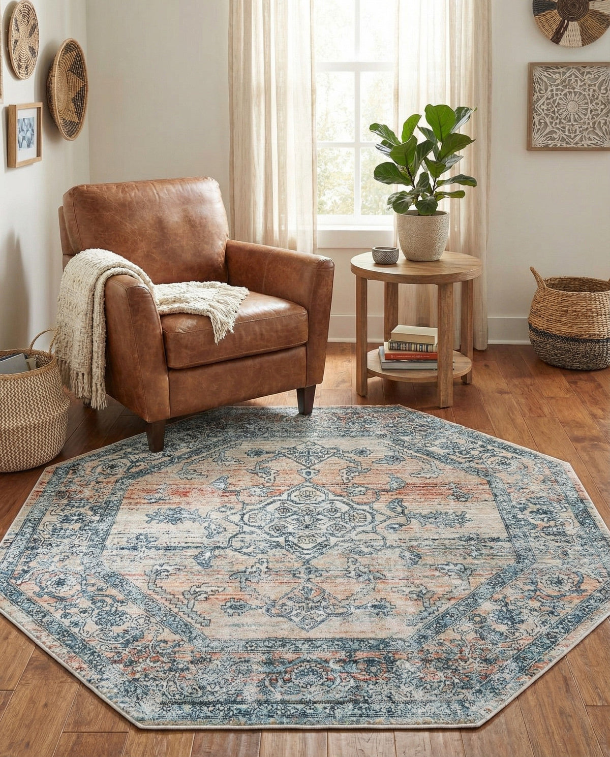 Coastal Haven Collection Area Rug -  Marina Octagon Multi  lifestyle 161