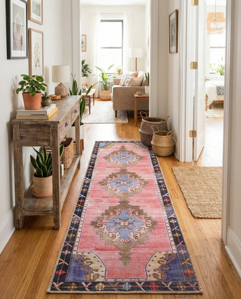 Heritage Elegance Collection Area Rug -  Winterthur (Pink) Runner Pink  lifestyle 52