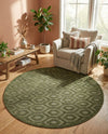 Garden Lattice Charm Collection Area Rug - Arbor (Green) Round Green  lifestyle 37