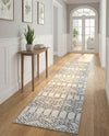 Marrakesh Lattice Collection Area Rug - Casablanca (Ivory Black) Runner Ivory Black  lifestyle 65