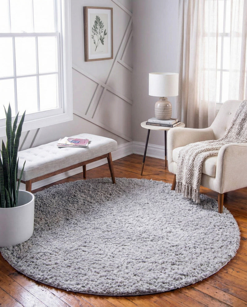 Alpine Plush Collection Area Rug -  Cortina (Sterling) Round Sterling  lifestyle 23