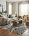 Marrakech Mosaic Collection Area Rug -  Medina Rectangle Black and White  lifestyle 6