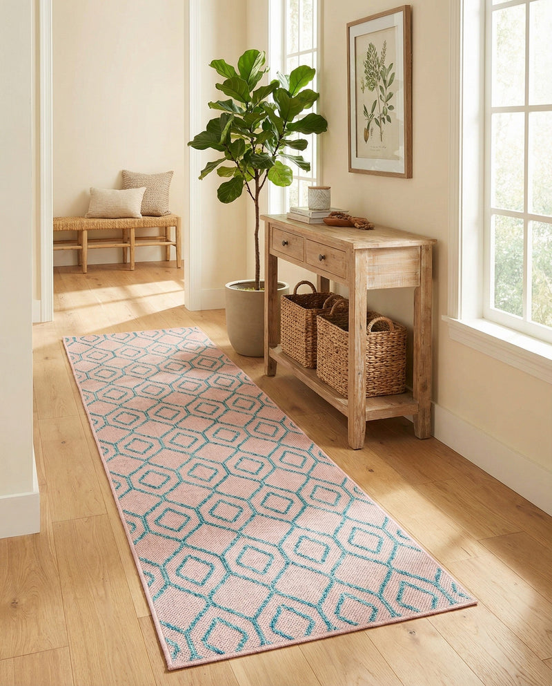 Urban Oasis Rugs Collection Area Rug -  Boulevard (Pink and Aqua) Runner Pink and Aqua  lifestyle 64
