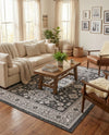 Tribal Terrace Treasures Collection Area Rug -  Incan Isle (Charcoal Gray) Rectangle Charcoal Gray  lifestyle 3