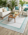 Bahama Breeze Outdoor Collection Area Rug -  Abaco Rectangle Gray Teal  lifestyle 25