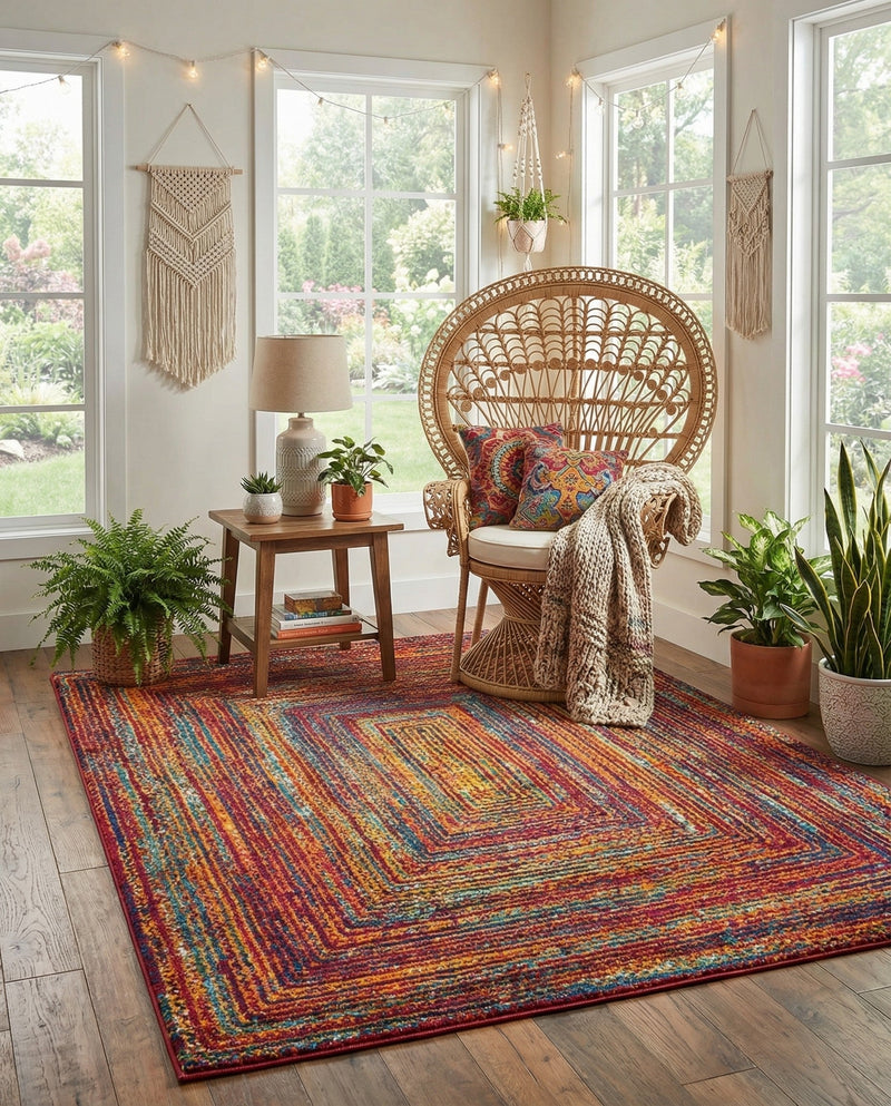 Caribbean Cove Collection Area Rug -  Martinique Rectangle Multi  lifestyle 3