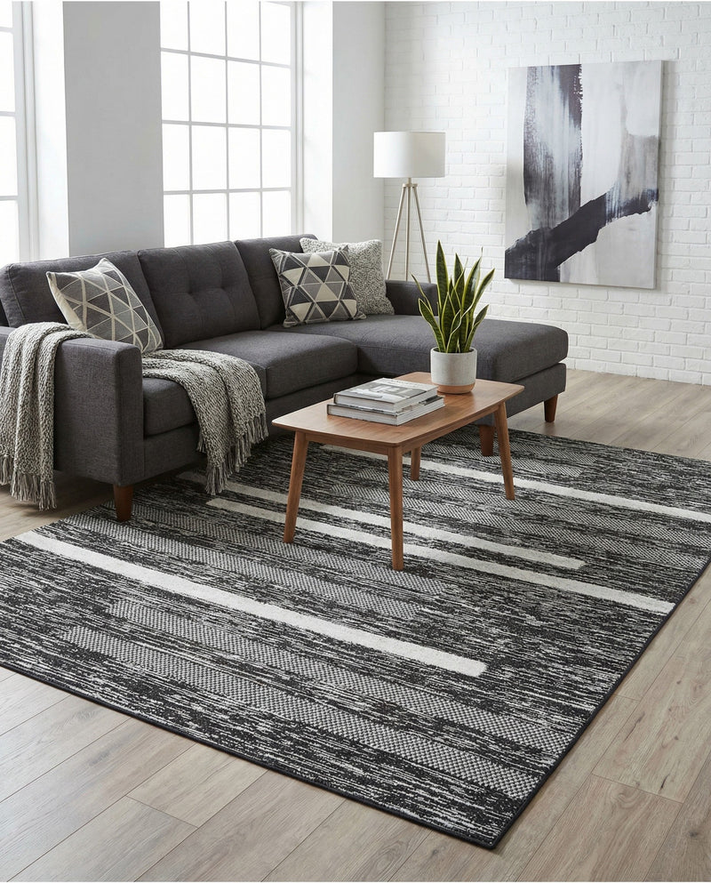 Cathedral Elegance Collection Area Rug - Chapel Rectangle Black  lifestyle 37