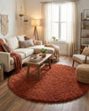 Plush Oasis Collection Area Rug - Serenity (Terracotta) Round Terracotta  lifestyle 35