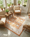 Savannah Elegance Collection Area Rug - Augusta (Rust Red) Square Rust Red  lifestyle 34
